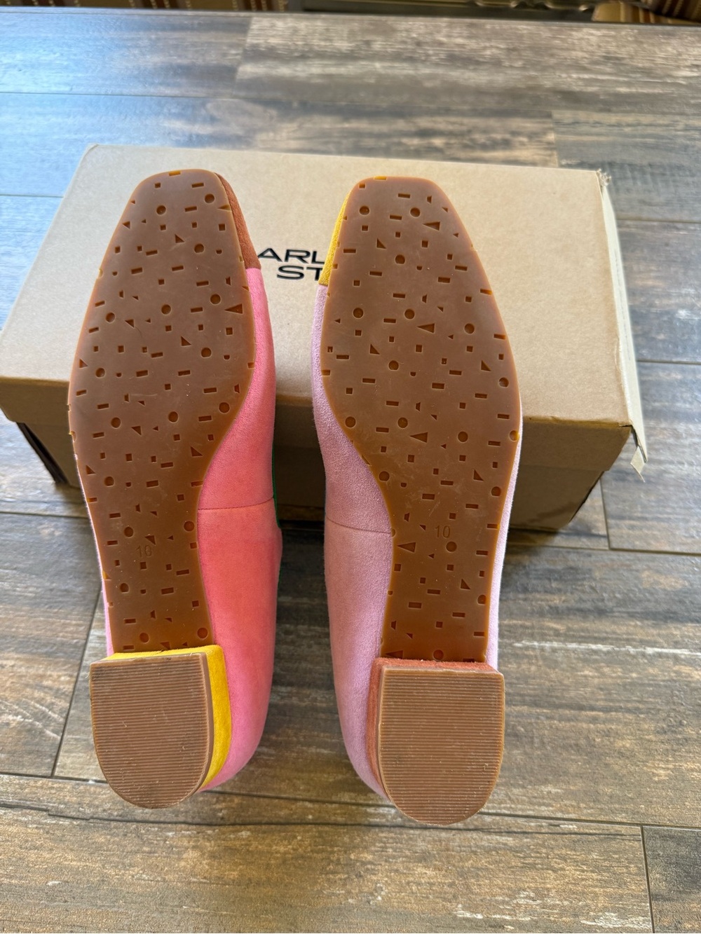 Charlotte Stone Rhiannon Size 10 Nassau Suede Mary Jane Mismatched Ballet Flat - Picture 11 of 14